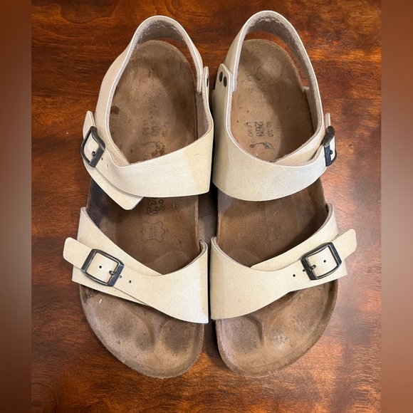 Birkenstock Birkis Cream/Champagne Sandals - Picture 2 of 13